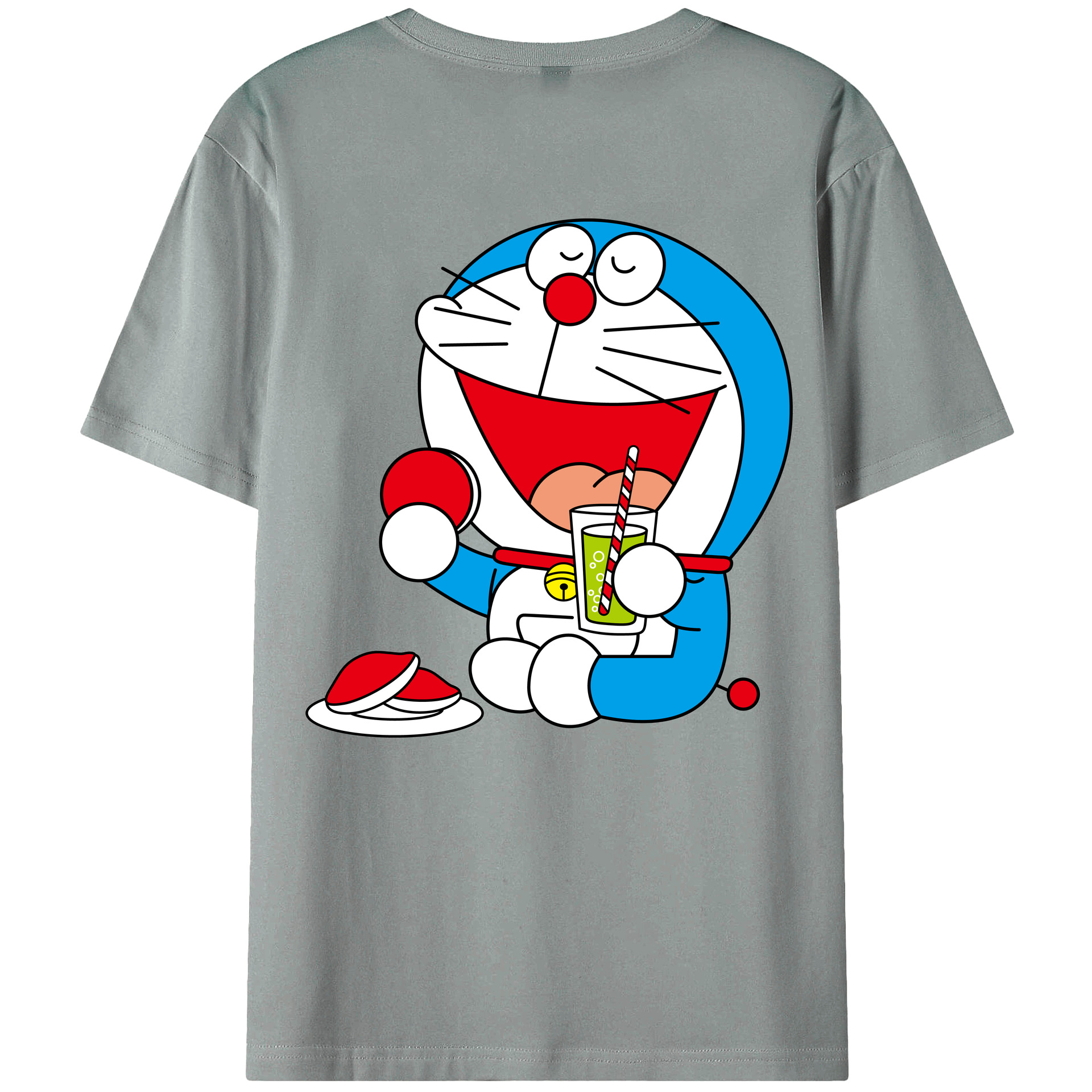 （画像用） ドラえもん Doraemon 綿100％ メンズ半袖Tシャツ（バックプリント） 通気性